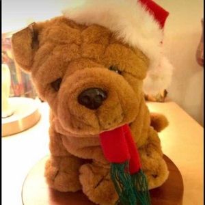 New - Plush Puppy Santa